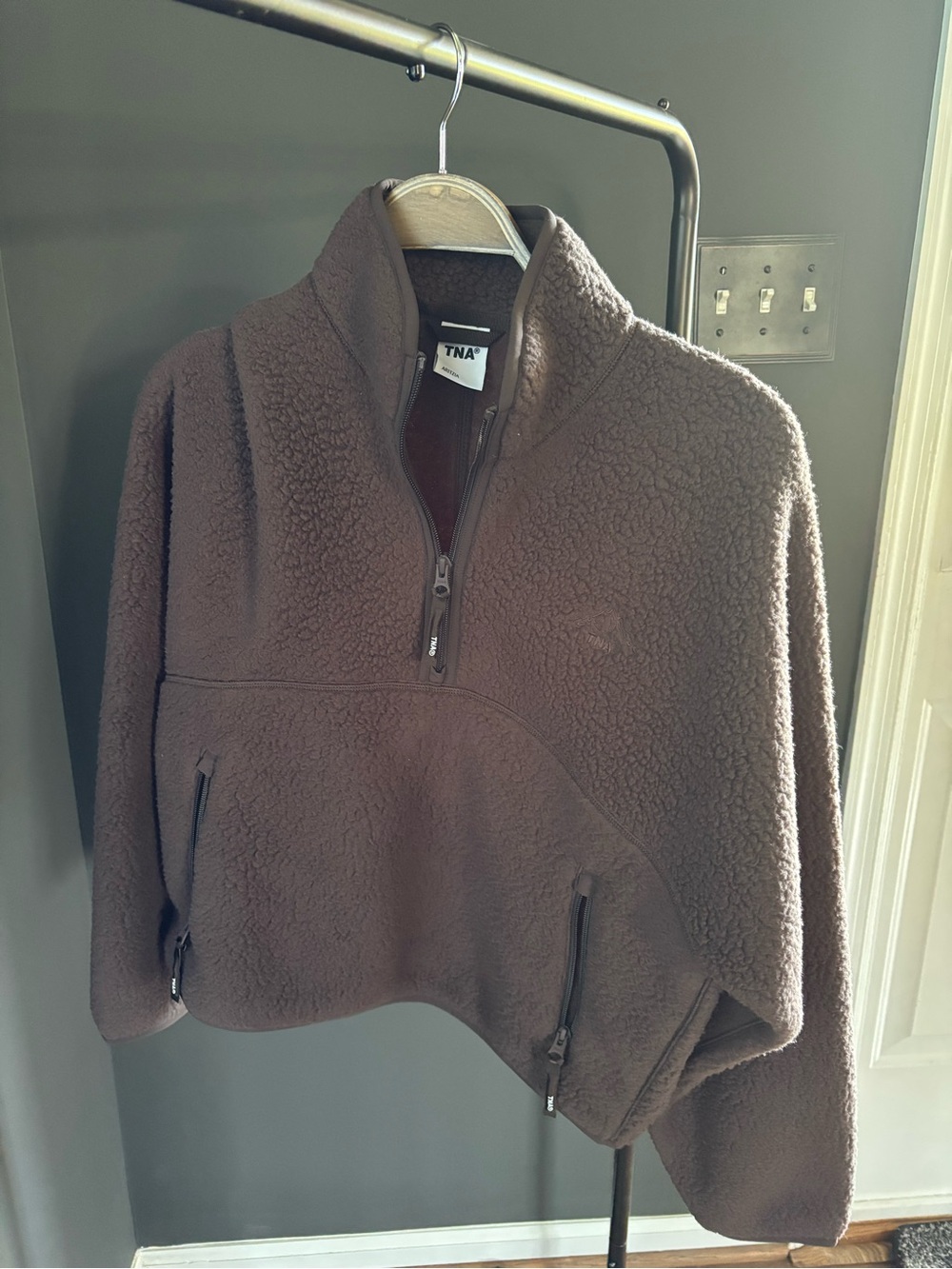 Aritzia TNA Quarter-Zip Fleece Brown Size Small (S) NWOT